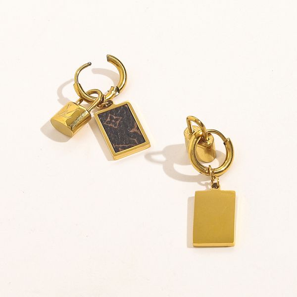 popular leather nameplate lock charm earring 18k gold plated stainless steel huggie earrings jewelry for women gift, Golden
popular leather nameplate lock charm earring 18k gold plated stainless steel huggie earrings jewelry for women gift, Golden