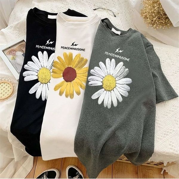 summer cotton t shirt casual loose short sleeve women printed wild bottoming shirt daisies tee oversized tshirt 210320, White
summer cotton t shirt casual loose short sleeve women printed wild bottoming shirt daisies tee oversized tshirt 210320, White