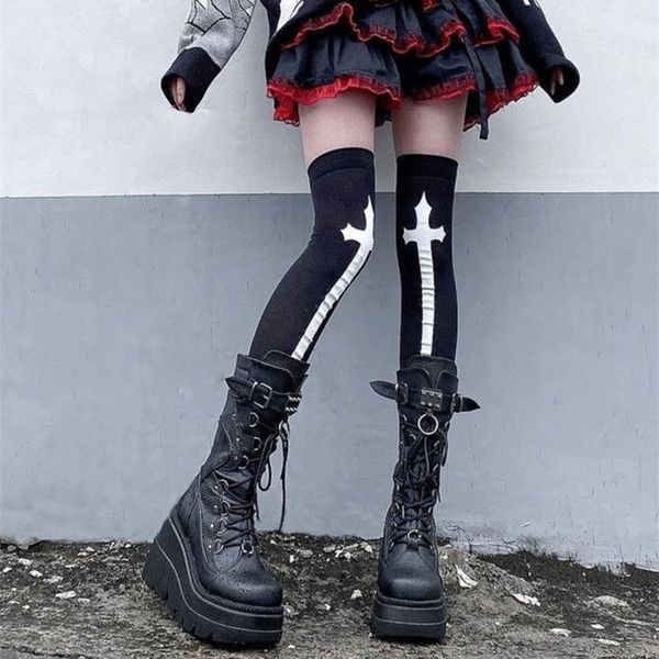 bonjomarisa brand goth platform high wedges buckle zipper women boots punk cool street thick heel shoeslace autumn ladies shoes 220815, Black
bonjomarisa brand goth platform high wedges buckle zipper women boots punk cool street thick heel shoeslace autumn ladies shoes 220815, Black