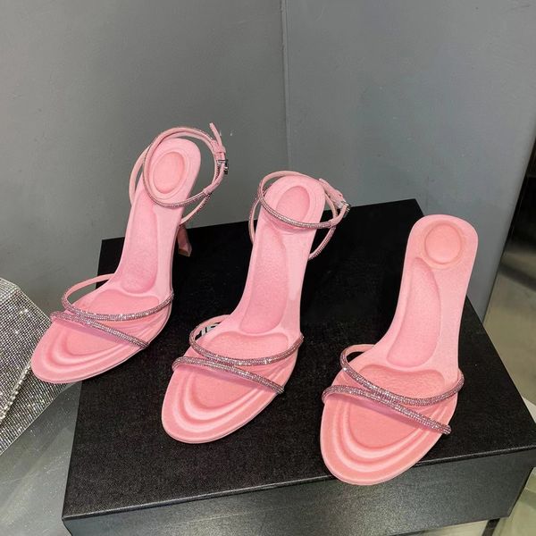 new style sandals .5cm luxury designer high-heeled rose pink vamp heel crystal decorative rhinestone evening shoes open toes strap box, Black
new style sandals .5cm luxury designer high-heeled rose pink vamp heel crystal decorative rhinestone evening shoes open toes strap box, Black