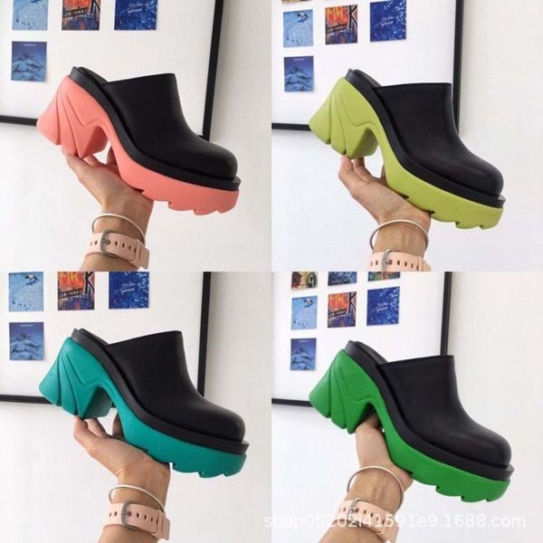 slippers baotou semi slippers women wear leather high heels lazy muller shoes and thick heels sandals outside in summer, Black
slippers baotou semi slippers women wear leather high heels lazy muller shoes and thick heels sandals outside in summer, Black
