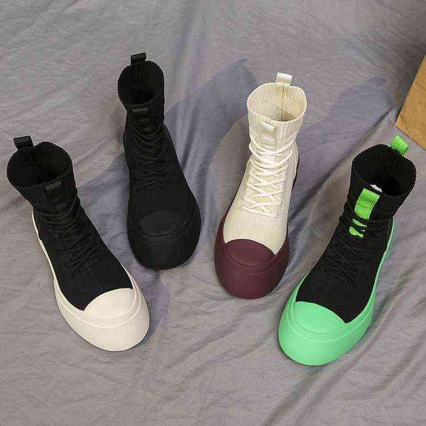 high 2022 spring and autumn new leisure thick bottoms ins fashion woven breathable elastic socks short boots women's shoes, Black
high 2022 spring and autumn new leisure thick bottoms ins fashion woven breathable elastic socks short boots women's shoes, Black