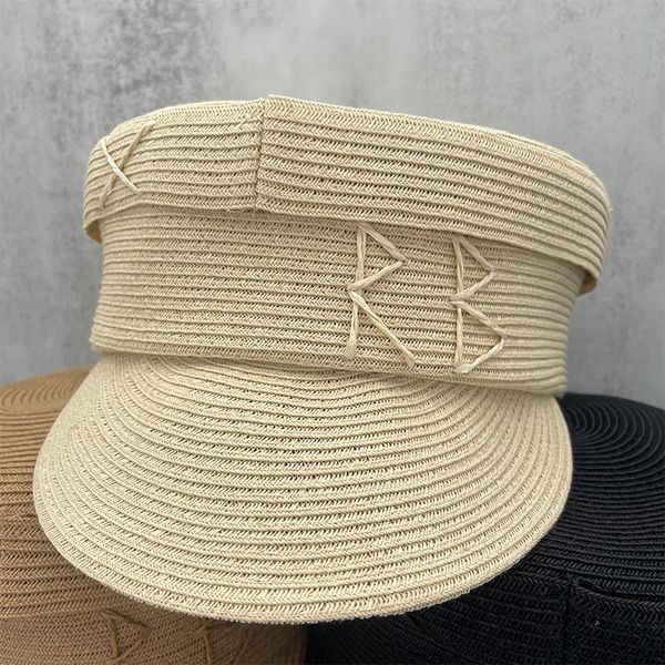 brand designer straw caps women british style military hats raffia summer sun hats flat visor breathable sboy cap, Blue;gray
brand designer straw caps women british style military hats raffia summer sun hats flat visor breathable sboy cap, Blue;gray