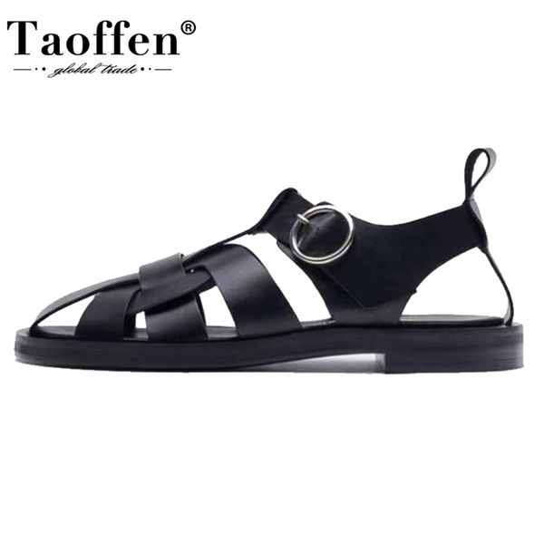 taoffen women real leather shoes summer sandals buckle strap hollow out beach sandals cool ladies footwear size 3442 220607, Black
taoffen women real leather shoes summer sandals buckle strap hollow out beach sandals cool ladies footwear size 3442 220607, Black