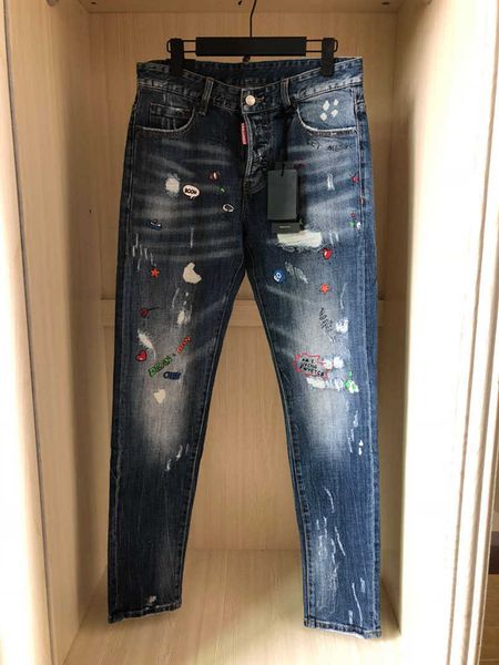 men's jeans 2022 four seasons water wash white letters print hole patch scraped d2 jeans men slim fashion pants men, Blue
men's jeans 2022 four seasons water wash white letters print hole patch scraped d2 jeans men slim fashion pants men, Blue