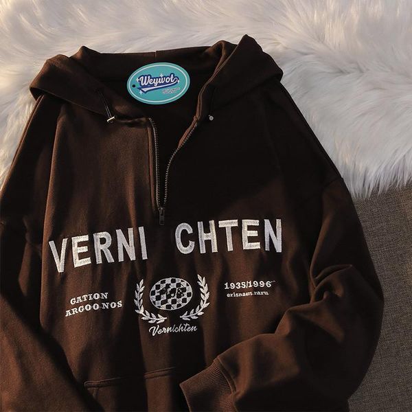 women's hoodies & sweatshirts vingtage hooded thin half cardigan sweater hoodie womens 2022 spring and autumn loose embroidery niche to, Black
women's hoodies & sweatshirts vingtage hooded thin half cardigan sweater hoodie womens 2022 spring and autumn loose embroidery niche to, Black