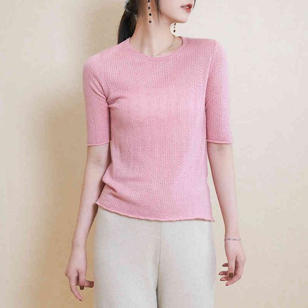 women's knits tees 88 yuan 48 thread mercerized wool hollow out breathable short sleeved wool knitted bottomed shirt female slim, White
women's knits tees 88 yuan 48 thread mercerized wool hollow out breathable short sleeved wool knitted bottomed shirt female slim, White