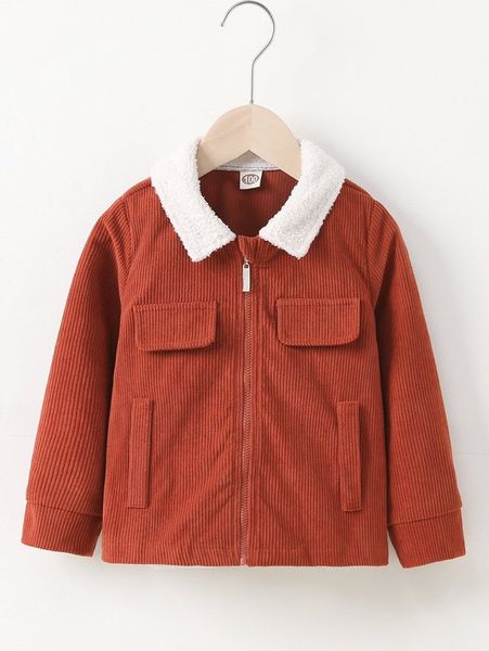 toddler boys borg collar flap detail corduroy jacket she, Blue;gray 
toddler boys borg collar flap detail corduroy jacket she, Blue;gray