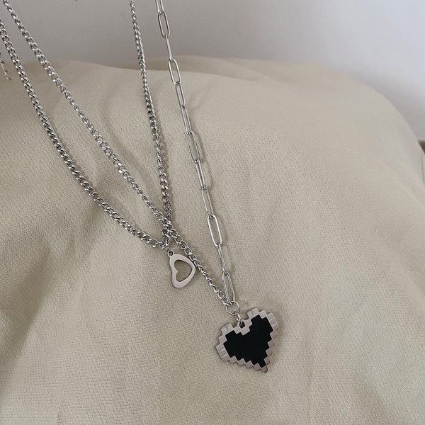 pendant necklaces senior fashion sweet women joker fine double chain metal fresh heart party necklace jewelry, Silver
pendant necklaces senior fashion sweet women joker fine double chain metal fresh heart party necklace jewelry, Silver