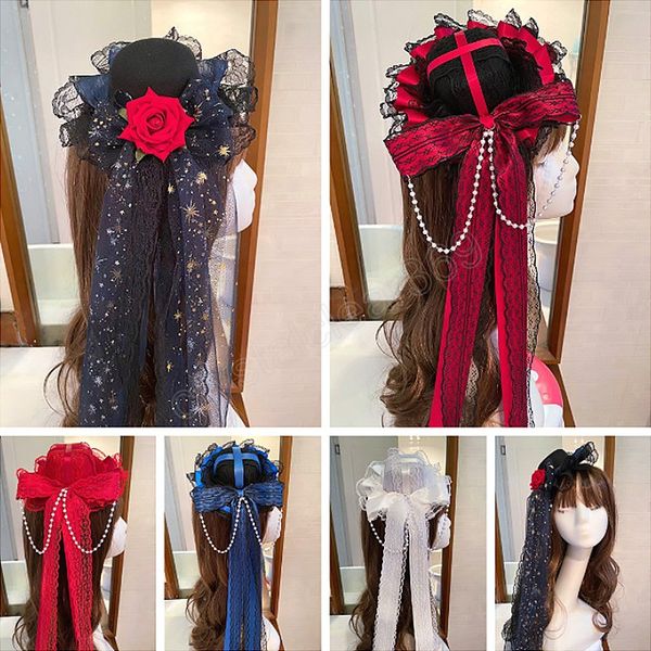 sweet retro lolita headpiece mini lace hat with mesh veil rose flower ribbon bowknot headdress fascinators hairpin side clip, Slivery;white
sweet retro lolita headpiece mini lace hat with mesh veil rose flower ribbon bowknot headdress fascinators hairpin side clip, Slivery;white