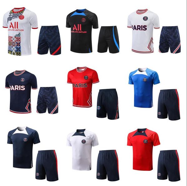2022 2023 paris tracksuit football training jersey short suits 22 23 soccer survetement maillots de foot enfants chandal kit, Black 
2022 2023 paris tracksuit football training jersey short suits 22 23 soccer survetement maillots de foot enfants chandal kit, Black