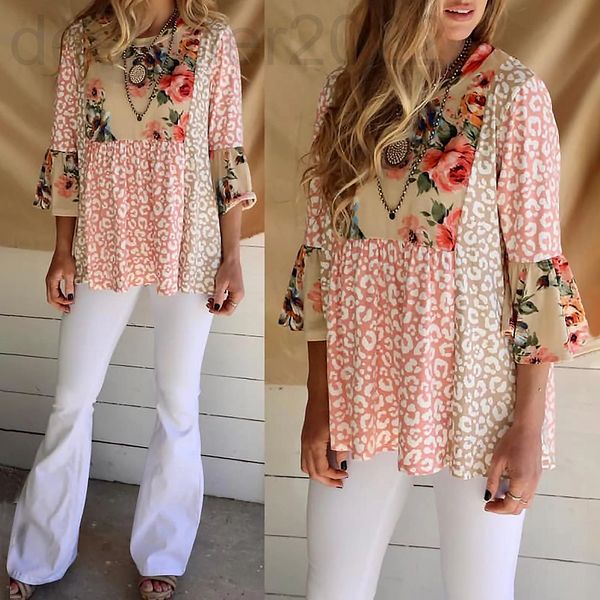 women's t-shirt designer summer women's print stitching contrast 3 / 4 sleeve loose casual t-shirt hu6k, White
women's t-shirt designer summer women's print stitching contrast 3 / 4 sleeve loose casual t-shirt hu6k, White