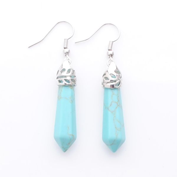 hanging dangle earrings for women girls jewelry natural turquoise gemstones hexagonal pointed reiki chakra beads earring pair dr3073, Silver
hanging dangle earrings for women girls jewelry natural turquoise gemstones hexagonal pointed reiki chakra beads earring pair dr3073, Silver
