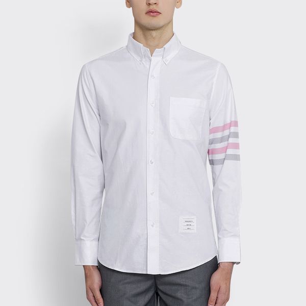 spring men's dress shirt fashion brand slim classic causal business clothing korean fashion style pink gray 4-bar striped cotton solid, White;black
spring men's dress shirt fashion brand slim classic causal business clothing korean fashion style pink gray 4-bar striped cotton solid, White;black