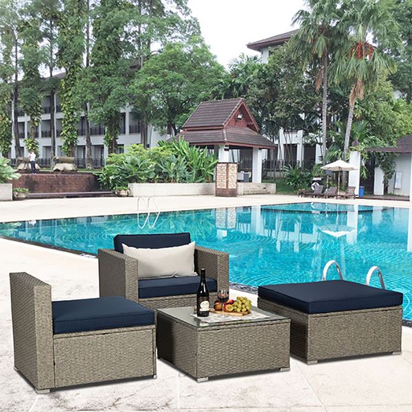 outdoor garden patio furniture set of 4 grey mixed yellow pe rattan wicker sectional navy upholstered sofa set with one beige pillow
outdoor garden patio furniture set of 4 grey mixed yellow pe rattan wicker sectional navy upholstered sofa set with one beige pillow