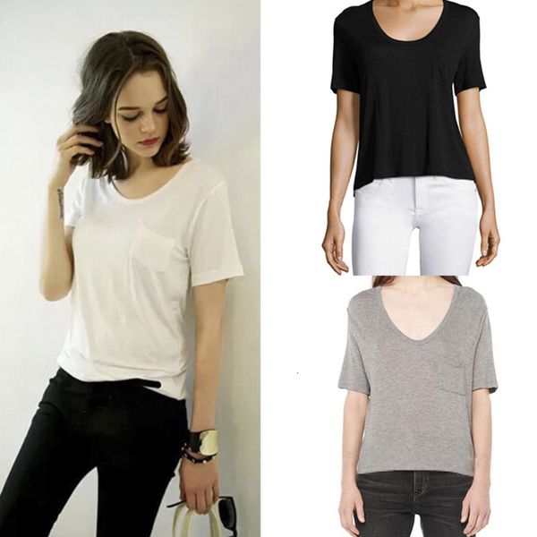 women's t-shirt king t-shirt female modale mind v-neck solid color niche pocket short sleeve loose t-shirt summer, White
women's t-shirt king t-shirt female modale mind v-neck solid color niche pocket short sleeve loose t-shirt summer, White