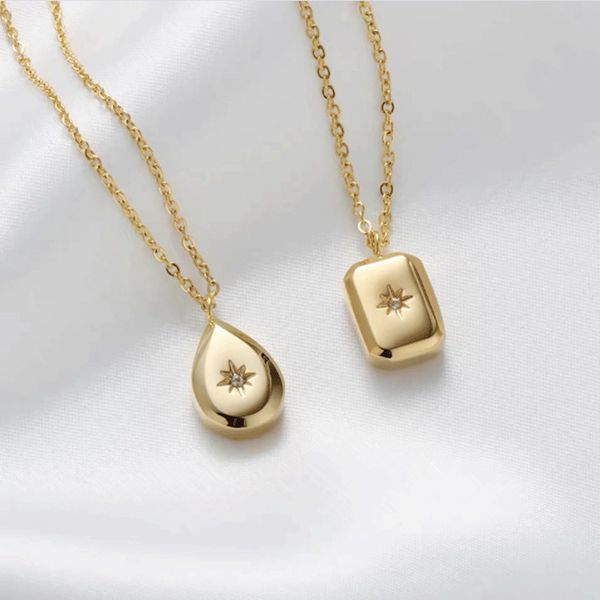 necklace three-dimensional water drop octagonal star square brick steel clavicle chain plated gold color, Silver
necklace three-dimensional water drop octagonal star square brick steel clavicle chain plated gold color, Silver