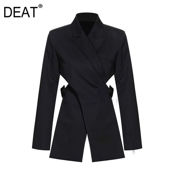 deat women black cross bandage short blazer new lapel long sleeve loose fit jacket fashion spring autumn 2020 lj201021, White;black
deat women black cross bandage short blazer new lapel long sleeve loose fit jacket fashion spring autumn 2020 lj201021, White;black