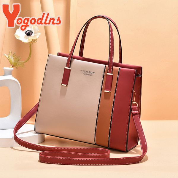 yogodlns luxury contrast color handbag female pu leather shoulder bag large capacity crossbody bag stitching handle bag sac
yogodlns luxury contrast color handbag female pu leather shoulder bag large capacity crossbody bag stitching handle bag sac