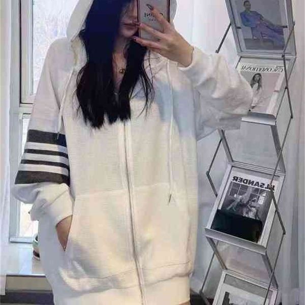 2022 new special offer knitted cardigan spring zipper sweater coat women's four bar loose hoodie top, White
2022 new special offer knitted cardigan spring zipper sweater coat women's four bar loose hoodie top, White