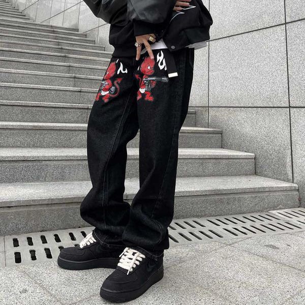 2022ss cartoon letter print straight casual denim pants mens washed style ripped jeans baggy streetwear jean pants, Blue
2022ss cartoon letter print straight casual denim pants mens washed style ripped jeans baggy streetwear jean pants, Blue
