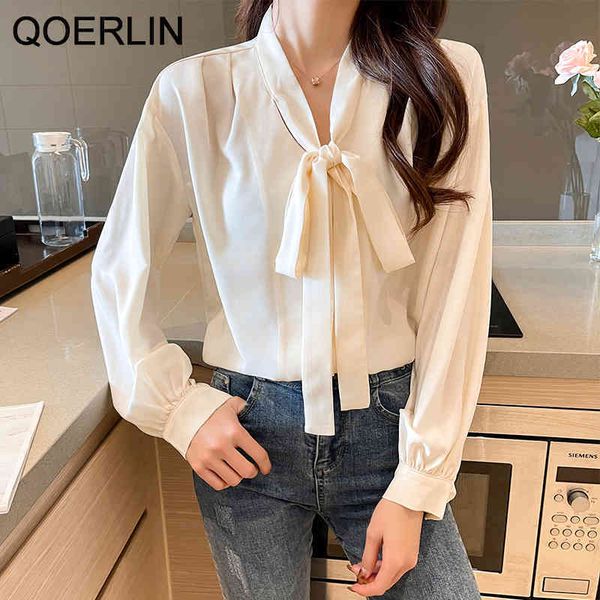 qoerlin chiffon womens blouse elegant spring button shirts summer bowtie long sleeve solid shirts female office lady 210412, White
qoerlin chiffon womens blouse elegant spring button shirts summer bowtie long sleeve solid shirts female office lady 210412, White