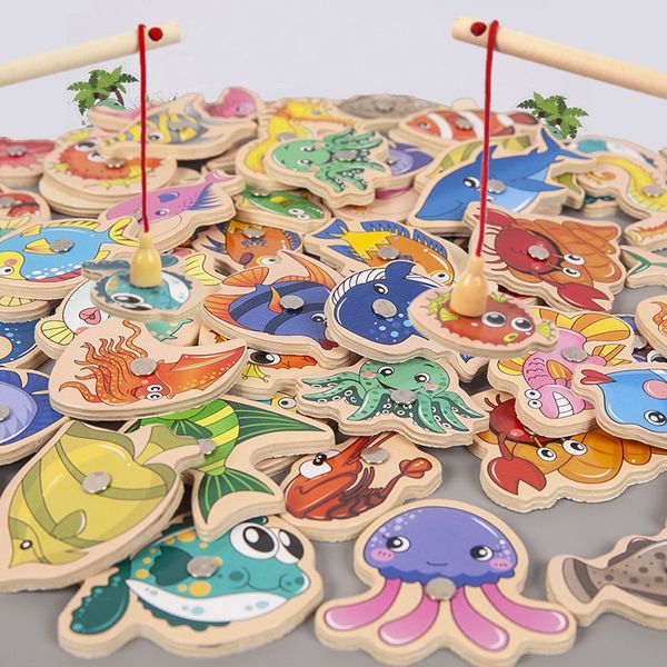 new wooden magnetic fishing toys for baby cartoon marine life cognition fish games education parent child interactive
new wooden magnetic fishing toys for baby cartoon marine life cognition fish games education parent child interactive