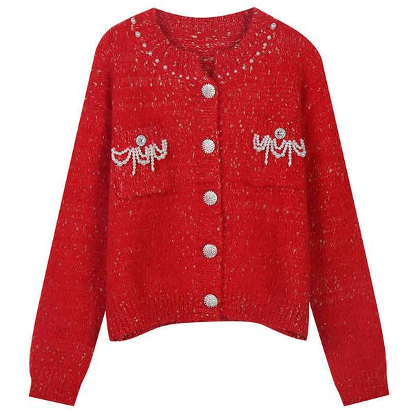 women's sweaters french autumn and winter solid color nail bead stitching diamond button small fragrant wind knitted cardigan sweater c, White;black
women's sweaters french autumn and winter solid color nail bead stitching diamond button small fragrant wind knitted cardigan sweater c, White;black