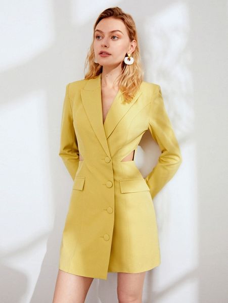 cut out blazer dress u9or#, White