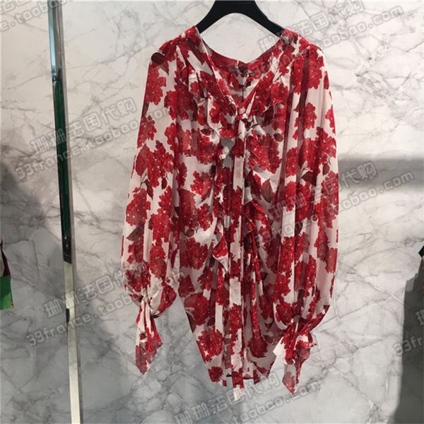 women's polos autumn and winter bow printed long sleeved ruffle shirt 091kred, White
women's polos autumn and winter bow printed long sleeved ruffle shirt 091kred, White
