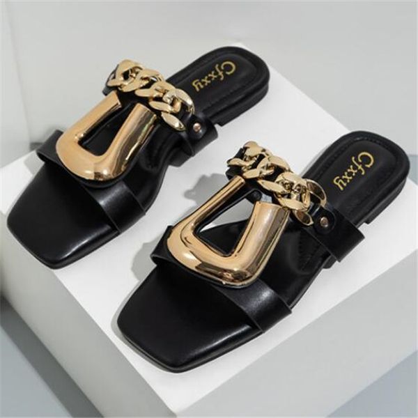 fashion womens sandals personality chain u buckle designs slippers square head female sandali beach slide summer flat heels women shoes, Black
fashion womens sandals personality chain u buckle designs slippers square head female sandali beach slide summer flat heels women shoes, Black