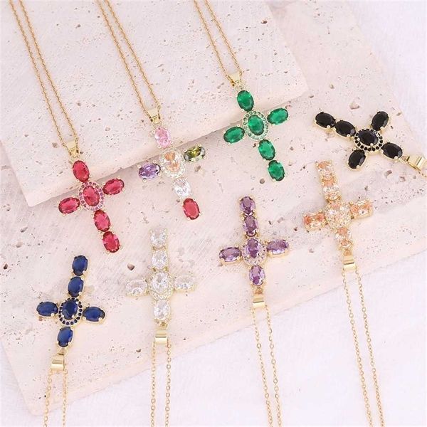 2022 valentine's mother's day crystal cross pendant necklace gold color rhinestone diamond beryl rubine chain choker crucifix men, Red;brown
2022 valentine's mother's day crystal cross pendant necklace gold color rhinestone diamond beryl rubine chain choker crucifix men, Red;brown