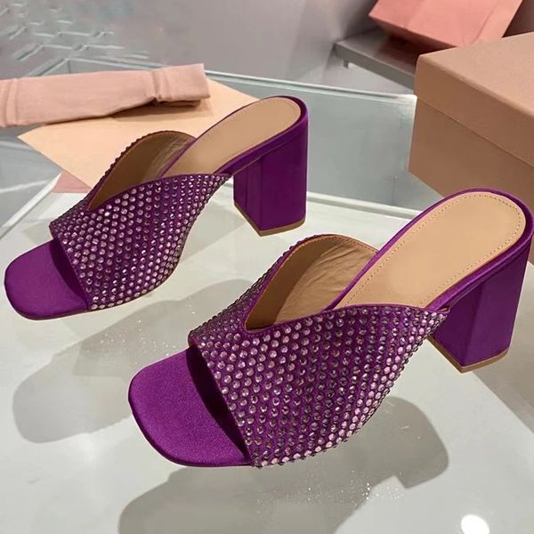 satin peep toe chunky heel women's slippers runway party ladies slides crystal mules summer banquet sandals for women mujer, Black
satin peep toe chunky heel women's slippers runway party ladies slides crystal mules summer banquet sandals for women mujer, Black