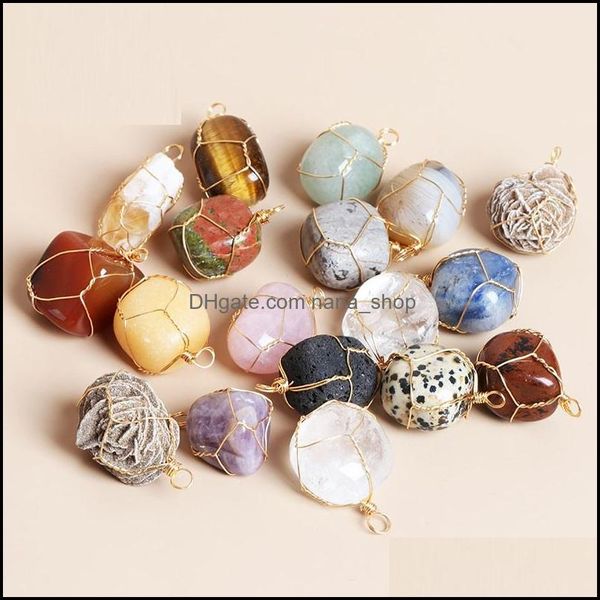 charms gold wire wrapped quartz natural stone healing pendant diy necklace jewelry making wholesale drop delivery 2021 nanashop dhwlx, Bronze;silver
charms gold wire wrapped quartz natural stone healing pendant diy necklace jewelry making wholesale drop delivery 2021 nanashop dhwlx, Bronze;silver
