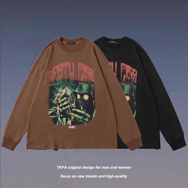 tkpa autumn new long sleeve t-shirt american men and women print oversize hip hop high street thin sweater coat, Black
tkpa autumn new long sleeve t-shirt american men and women print oversize hip hop high street thin sweater coat, Black