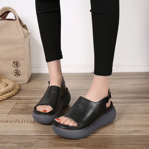sandals female 2022 summer genuine leather retro women sandals platform flat casual shoes european roman sandals women, Black
sandals female 2022 summer genuine leather retro women sandals platform flat casual shoes european roman sandals women, Black
