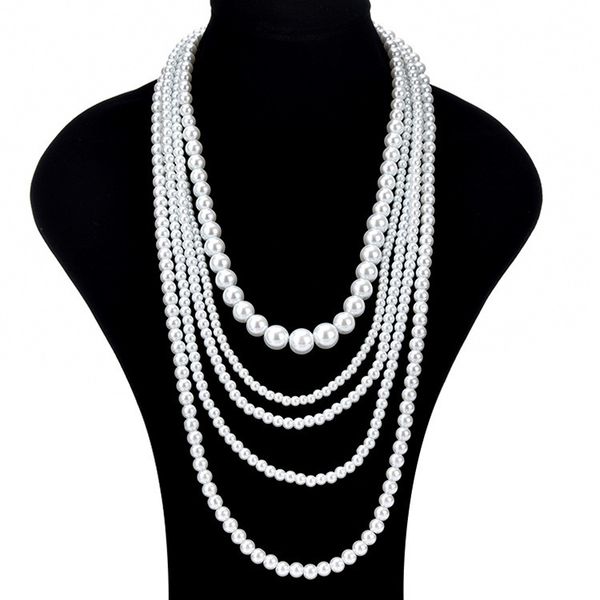 necklace big pearl string long multi-layer elegant bride gorgeous princess sweater chain, Silver
necklace big pearl string long multi-layer elegant bride gorgeous princess sweater chain, Silver