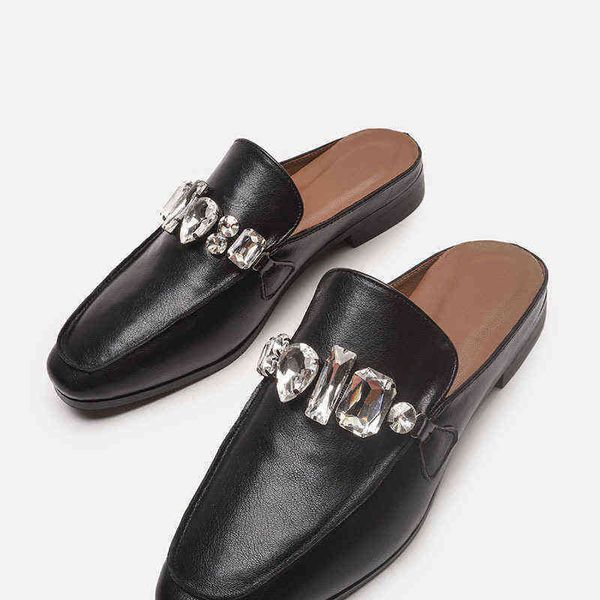 women indoor house slippers muller shoes new slippers in 2022 women's summer wear lazy rhinestone flat bottoms baotou half 220622, Black
women indoor house slippers muller shoes new slippers in 2022 women's summer wear lazy rhinestone flat bottoms baotou half 220622, Black