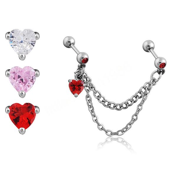 crystal stud earrings for women double holes ear piercing with chain stainless steel bar tragus cartilage helix body jewelry, Golden;silver
crystal stud earrings for women double holes ear piercing with chain stainless steel bar tragus cartilage helix body jewelry, Golden;silver
