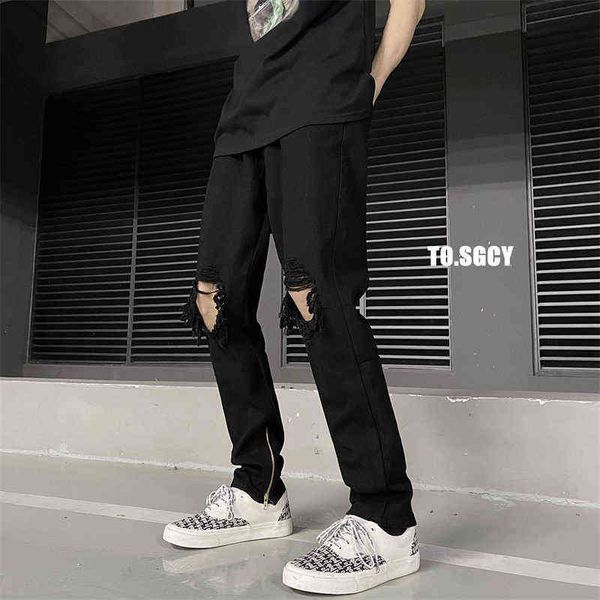 zipper ripped jeans men slim fashion casual blue/black straight jeans men streetwear hip hop hole denim pants mens trousers t220726
zipper ripped jeans men slim fashion casual blue/black straight jeans men streetwear hip hop hole denim pants mens trousers t220726