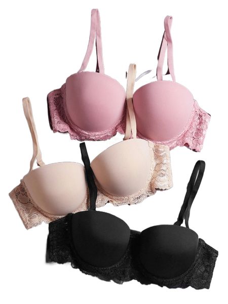 3pack contrast lace super push up bra set e2fo#, Black;red
3pack contrast lace super push up bra set e2fo#, Black;red