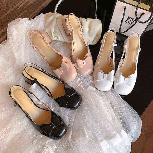 2022 new bow single shoes women's thick heel round head fashion sweet leather increased sandals women, Black
2022 new bow single shoes women's thick heel round head fashion sweet leather increased sandals women, Black
