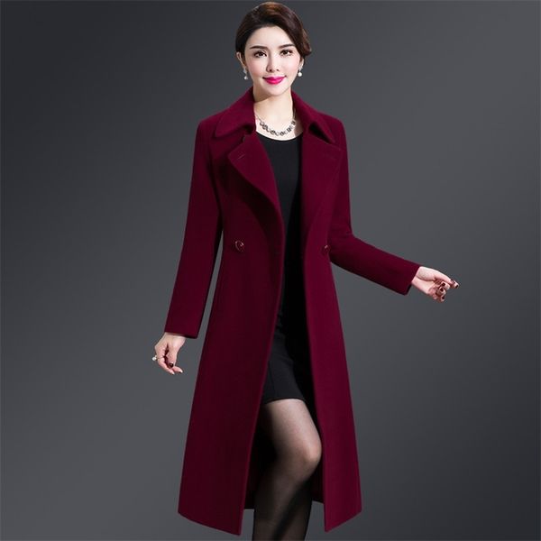 women woolen coat autumn winter plus size elegant long coat female jacket wool blends coat abrigos mujer lj201110, Black
women woolen coat autumn winter plus size elegant long coat female jacket wool blends coat abrigos mujer lj201110, Black