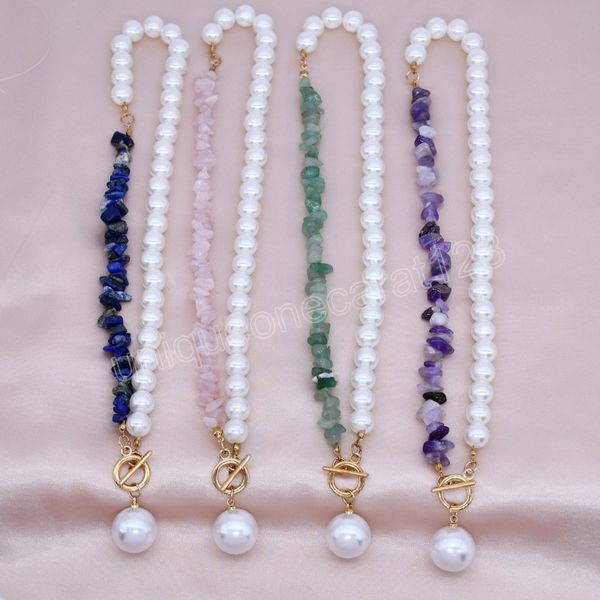 pink natural stone beaded choker necklaces asymmetrical imitation pearl pendant necklaces for women jewelry collier, Silver
pink natural stone beaded choker necklaces asymmetrical imitation pearl pendant necklaces for women jewelry collier, Silver