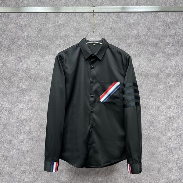 men's casual shirts designer trendy long sleeve shirt 2022 spring and autumn new tb four bar ribbon versatile casual contrast color shi, White;black
men's casual shirts designer trendy long sleeve shirt 2022 spring and autumn new tb four bar ribbon versatile casual contrast color shi, White;black
