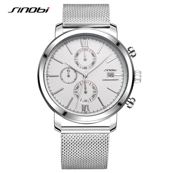 sinobi men watches sports chronograph men's wrist watches with week display date full steel brand luxury relogio masculino, Slivery;brown
sinobi men watches sports chronograph men's wrist watches with week display date full steel brand luxury relogio masculino, Slivery;brown