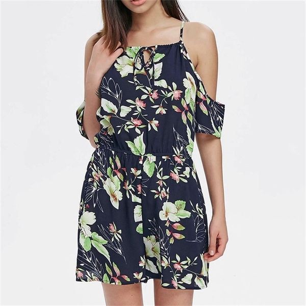 women oneck short jumpsuit hollow strap plant flower printing short sleeve princess jumpsuit gh t200527, Black;white
women oneck short jumpsuit hollow strap plant flower printing short sleeve princess jumpsuit gh t200527, Black;white