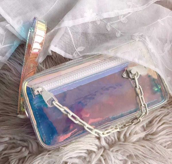 women men designer cross body bags laser flash pvc handbag fashion rainbow transparent bag wallet small purse tote
women men designer cross body bags laser flash pvc handbag fashion rainbow transparent bag wallet small purse tote
