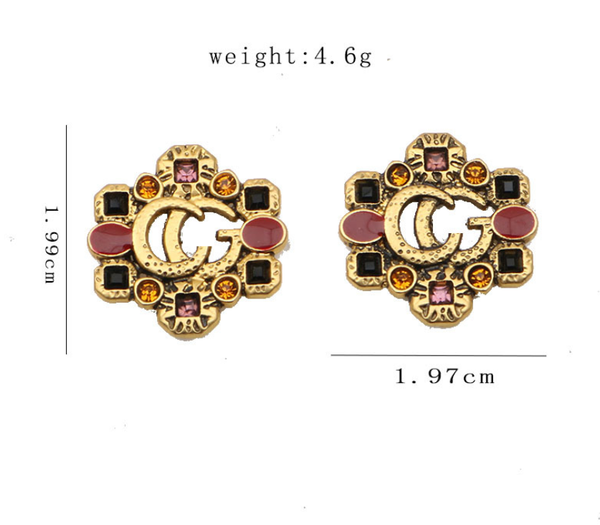 20style 18k gold plated designer letters stud earrings small sweet wind women crystal rhinestone long earring ladies wedding party jewelry, Golden;silver
20style 18k gold plated designer letters stud earrings small sweet wind women crystal rhinestone long earring ladies wedding party jewelry, Golden;silver