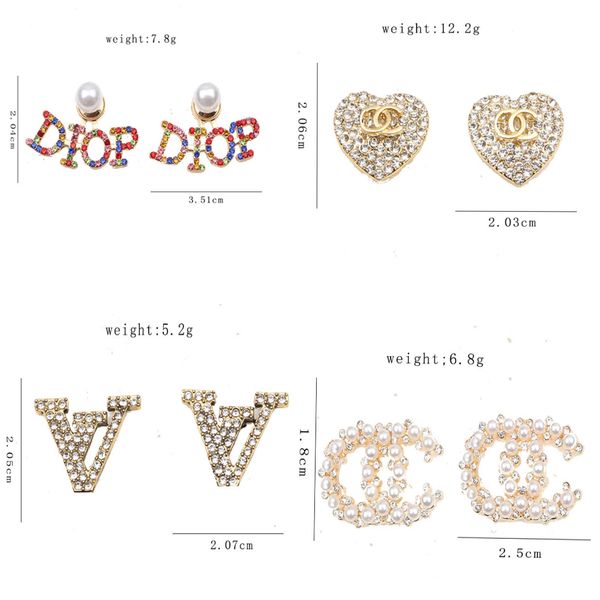 20style mixed simple 18k gold plated letters stud luxury brand designers earrings geometric famous women crystal rhinestone pearl earring we, Golden;silver
20style mixed simple 18k gold plated letters stud luxury brand designers earrings geometric famous women crystal rhinestone pearl earring we, Golden;silver